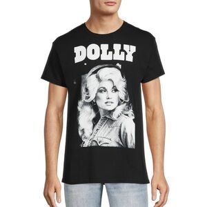 Dolly Parton Men's Black & White Portrait Adult Short Sleeve Graphic T-Shirt L